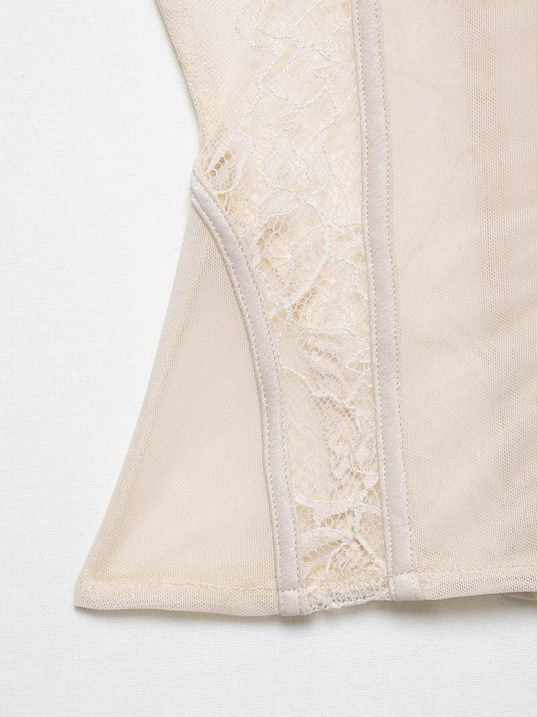 Haut Corset en Dentelle Européen et Américain pour Femmes Printemps 2025