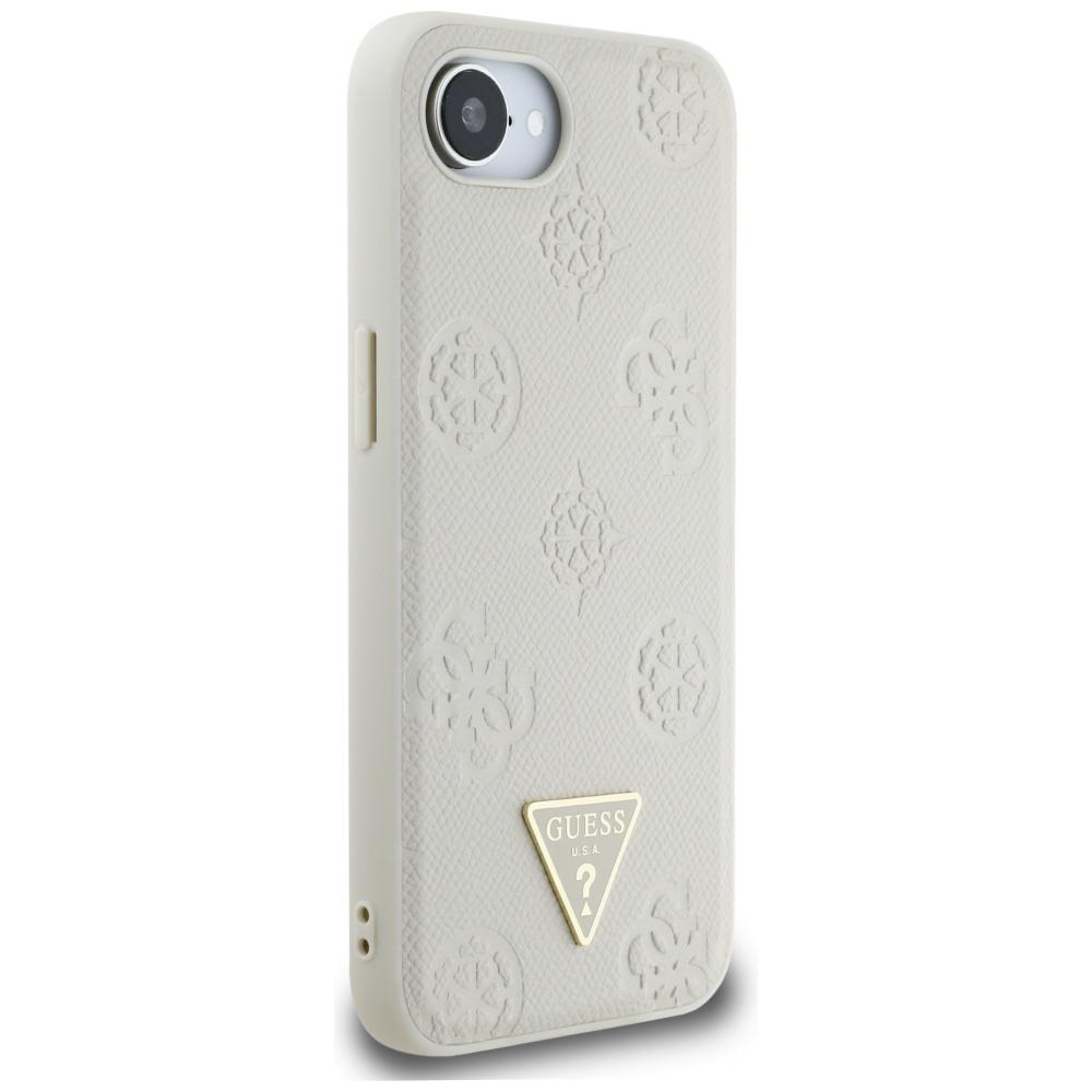 Etui Guess Grained Hot Stamp Peony       Triangle Logo Magsafe Do Iphone 16E Beżowy