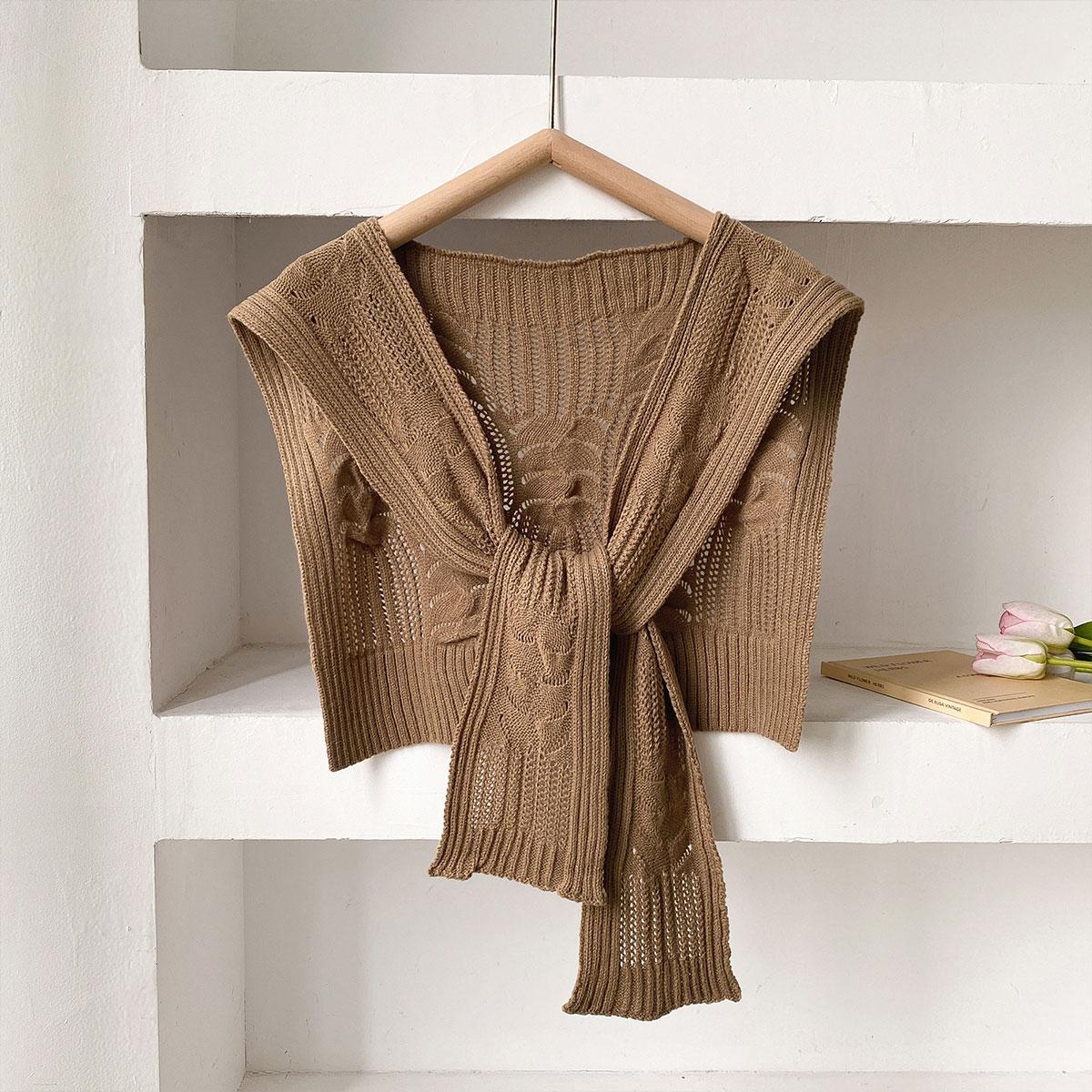 

Fashion Versatile Knitted Shawl Scarf Women High-End Capes With Shirts Fashion Thin Neck Protectors For Spring And Autumn