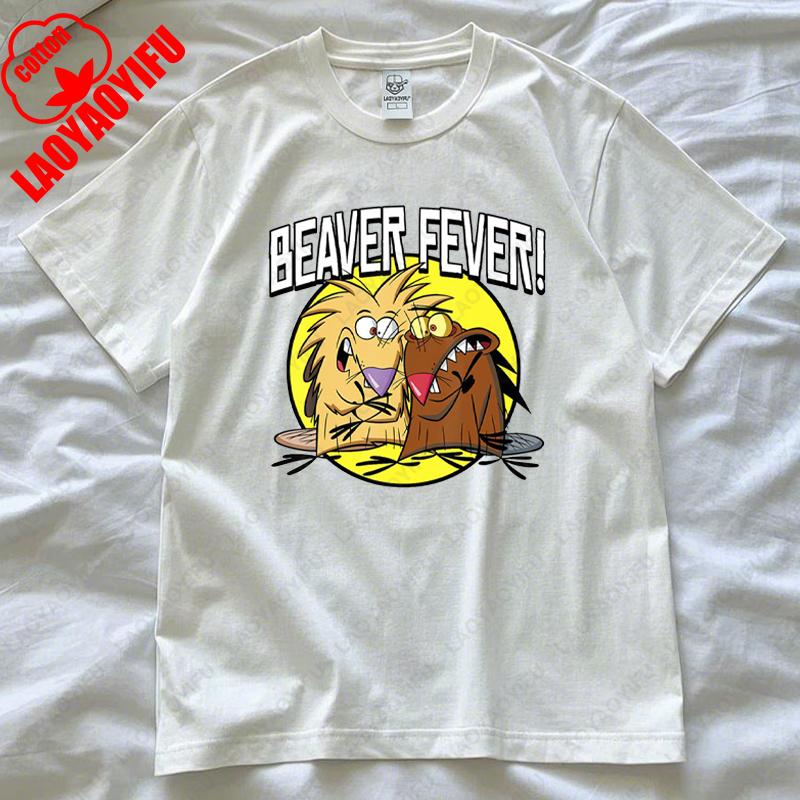 The Angry Beavers Shirt 90s Nostalgic Cartoon Tv Show T-Shirt Daggett and Norbert Graphic Tee Men Woman Cotton Short-sleeve Tops
