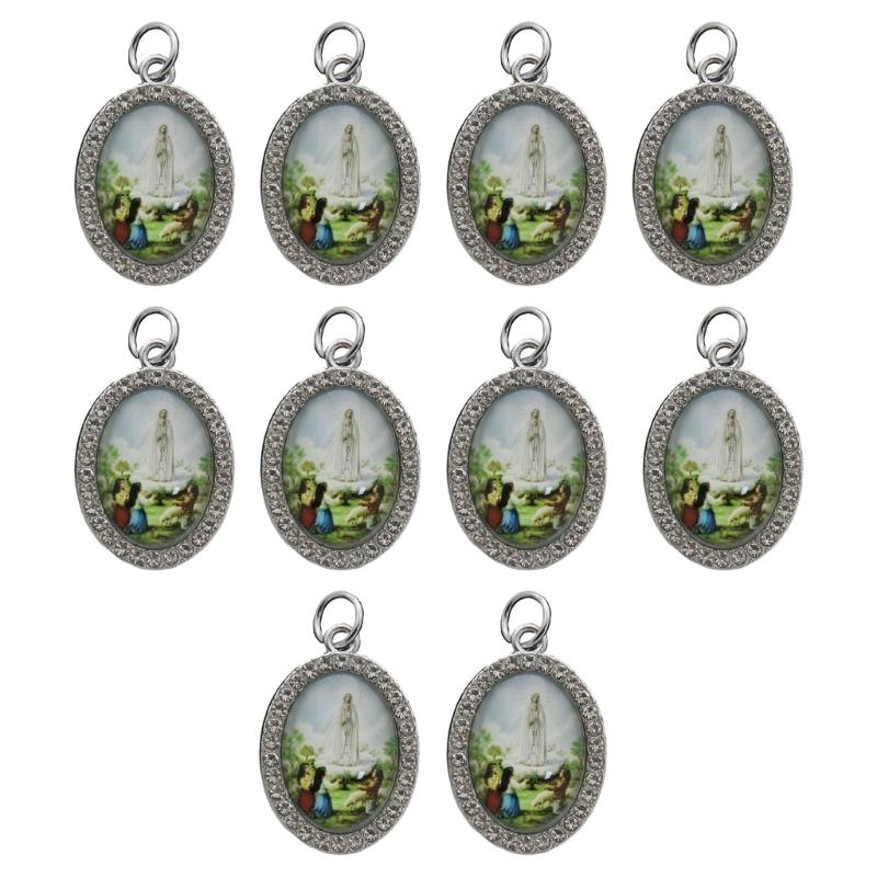 10Pcs Oval Shaped Figure Metal Rhinestones Pendant Charm for Chokers Necklaces Keychains DIY Jewelry Making