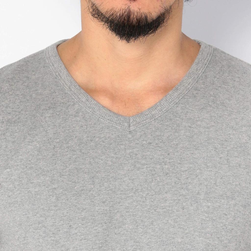 Avirex Official Daily Rib V-Neck Tee, Men's XL, 075 Olive, Short Sleeve (Antibacterial, Anti-Odor), Size 6143501