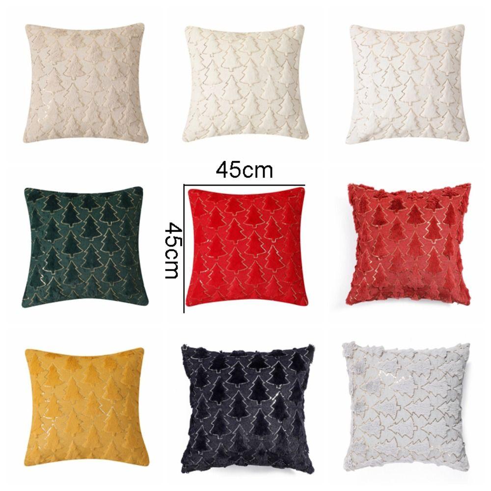 Green Throw Pillowcover INS Style Cushion Cover Christmas Plush Pillowcase Living Room/Office