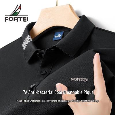 FORTEI Men's 7A Antibacterial Cooling Business Casual Polo Shirt
