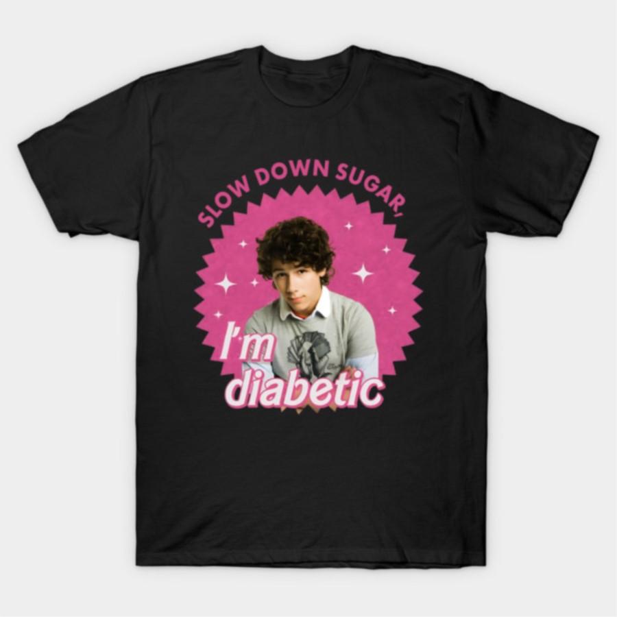 

Funny Nick Slow Down Sugar I m Diabetic, In My Jonas Era T-shirt For Men Women 100% Cotton T Shirts Short Sleeve Tops 1023-1 ... S разноцветный