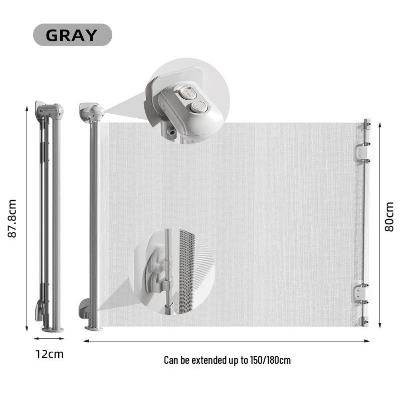Retractable Pet Gate & Child Safety Rail: No-Drill, Indoor Stair Guard.