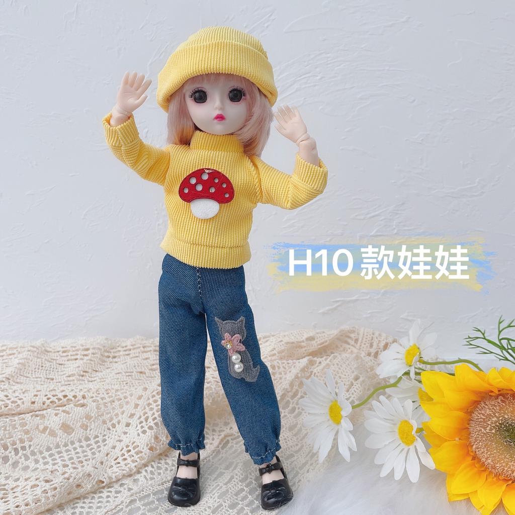 30cm 23 Joint 3D Real Eye 6 Points BJD Doll Princess Dress Up Girl Play House Toy