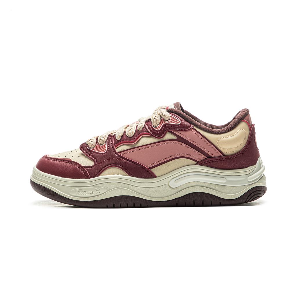 LiNing Future Flow Comfortable Versatile Non-Slip Wear-Resistant Low-Top Casual Shoes Women sneaker Red Mi AGCV008-3