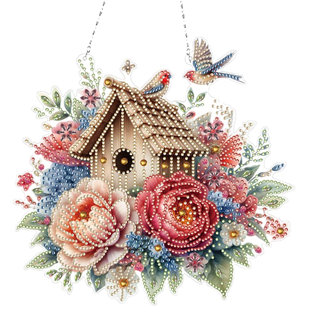 Acrylic 2D/Flat DIY Diamond Painting Set Rhinestone Diamond Art Window Pendants Diamond Art Pendant Home Wall Decoration Crafts