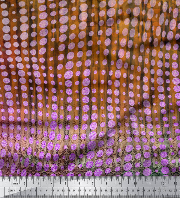 Soimoi Japan Crepe Satin Fabric Ethnic Panel Print Fabric by the Metre 42 Inch