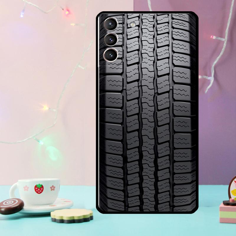 

Black Tire Tyre Tread Texture Phone Case For Samsung Galaxy S25 Ultra S20 S21 S22 S23 Plus S9 S10 S25 FE S24 Ultra Cover Galaxy S23Ultra