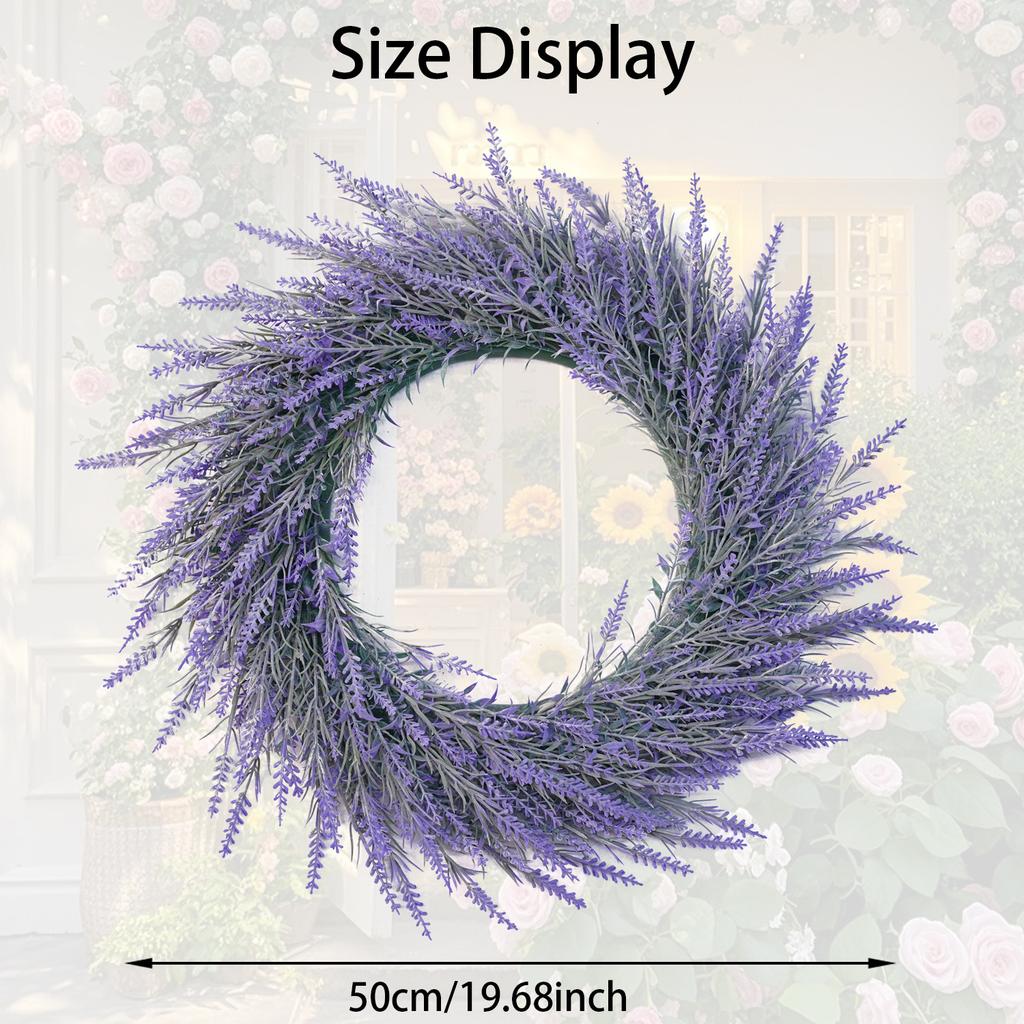 Lavender Wreath 50Cm Spring And Summer Wreath Is Suitable For Door Decoration, Interior Decoration, Wedding Shooting Props