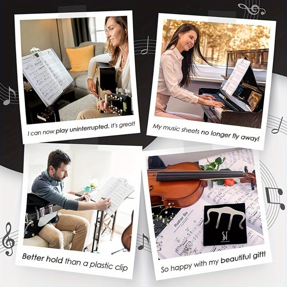 Large Music Book Holder. Securely Holds Sheet Music for Piano, Guitar, Violin. For All Musicians.
