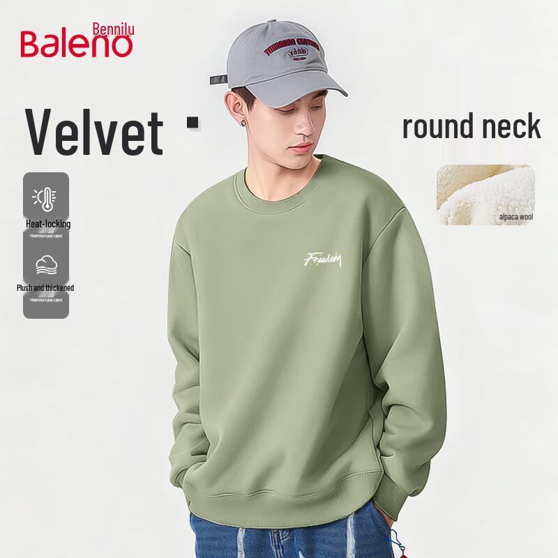 

Baleno Men s Heavyweight Alpaca Fleece-Lined Round Neck Sweatshirt 3XL