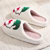 Fashion Winter Christmas Cartoon Dwarf Cotton Slippers for Women Mix Color Warm Plush Slides Woman Comfortable Non Slip House Shoes Lady