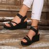 2026 New Summer Woven Design Retro Wedge Heel Sandals for Women Fashion Open Toes Breathable Comfortable Thick Soled Cool Pumps