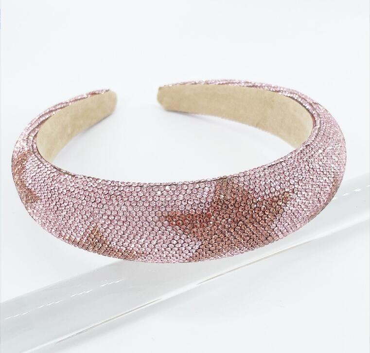 Dames Meisjes Kleurrijk Ster Strass Spons Haarband Hoofdband Volwassen Haaraccessoires Haar Sieraden beige
