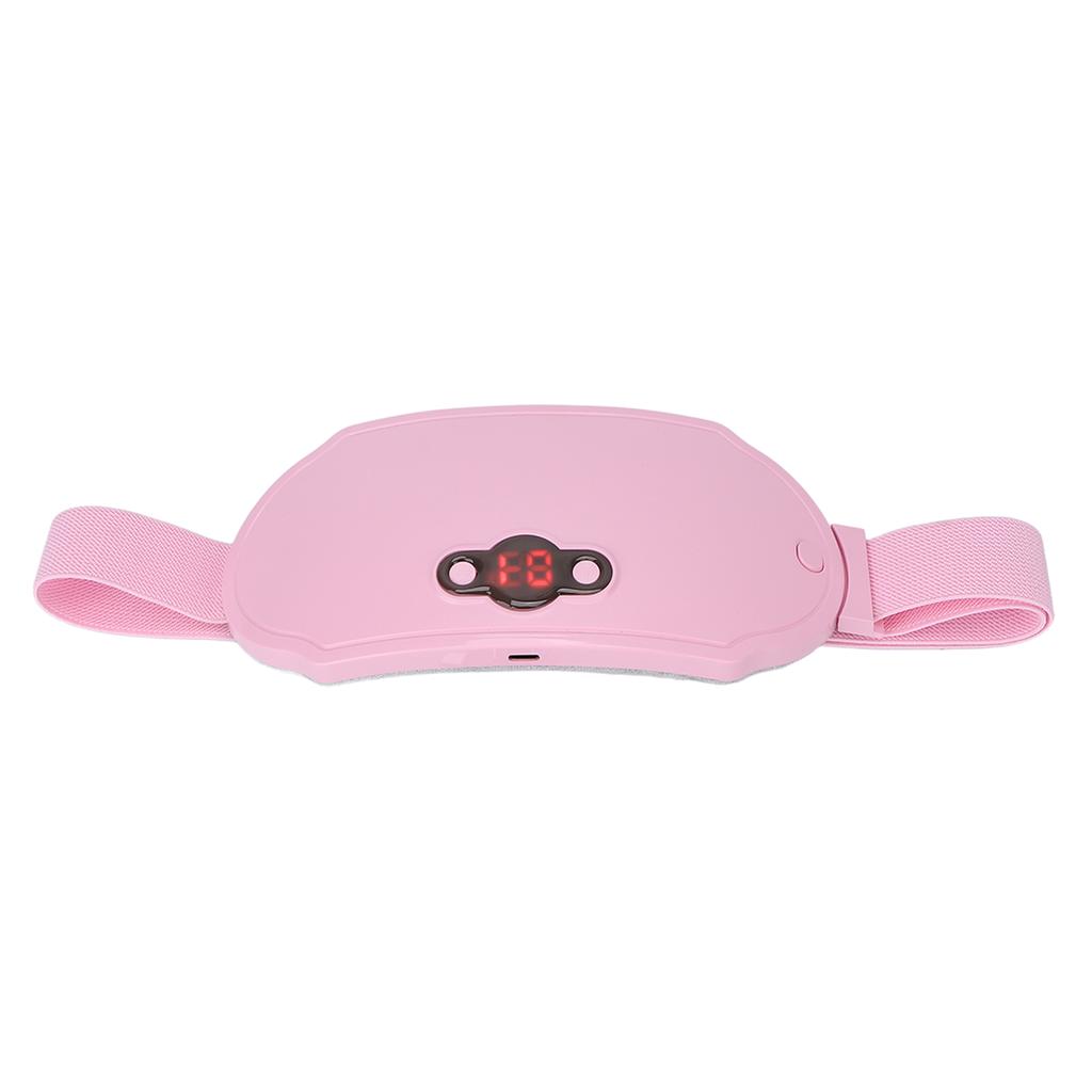 Electric Waist Massage Belt Temperature Adjustable Hot Compress Menstrual Vibration Heated Waist Belt (Pink)