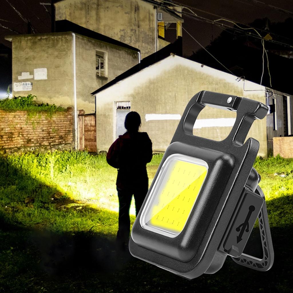 Fonken Mini LED Flashlight Keychain Light Multifunctional Portable COB Camping Flashlights USB Charging Work Lights fishing Lanterna