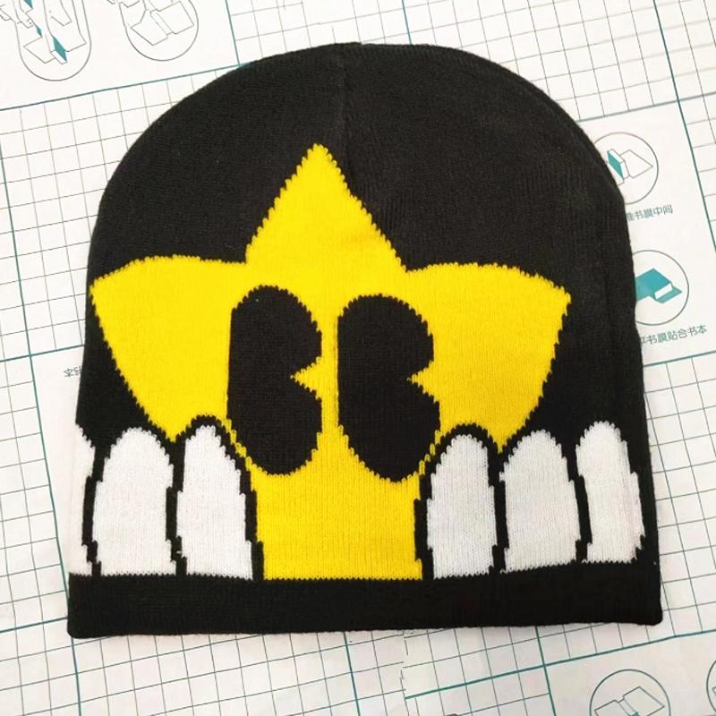 Star Smiling Cartoon Knitted Jacquard Hat for Men and Women, Personalized Autumn and Winter Woolen Pullover Cold Hat