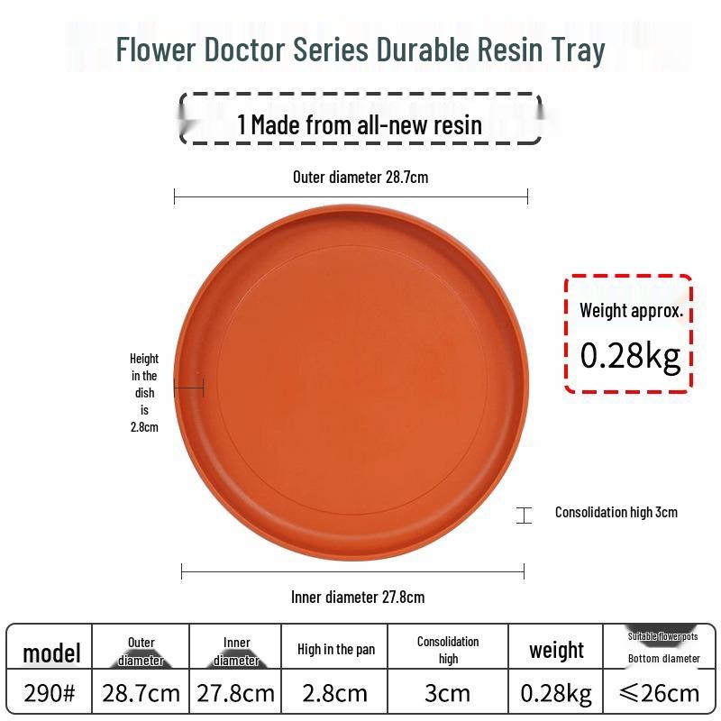 Thickened Resin Plant Tray: Movable, Large Water Collection Base for Flower and Succulent Pots
