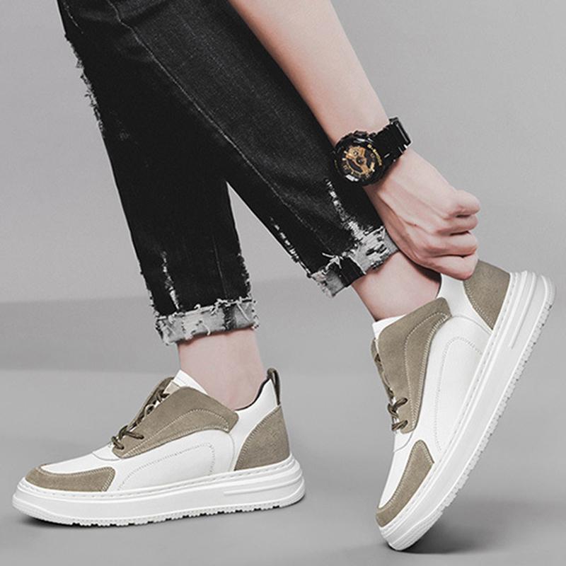 Outdoor Casual Shoes Genuine Leather Men Heightening Shoes Running Sport Shoes Retro Style Man Trainers Outdoor Shoes Size 36-47
