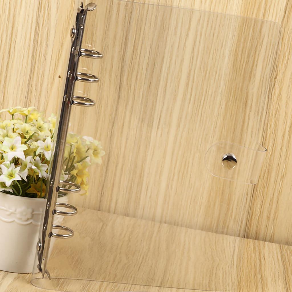 Gjennomsiktig permomslag med trykknappdesign Slitesterk Miljøvennlig PVC Budsjettperm for Skole