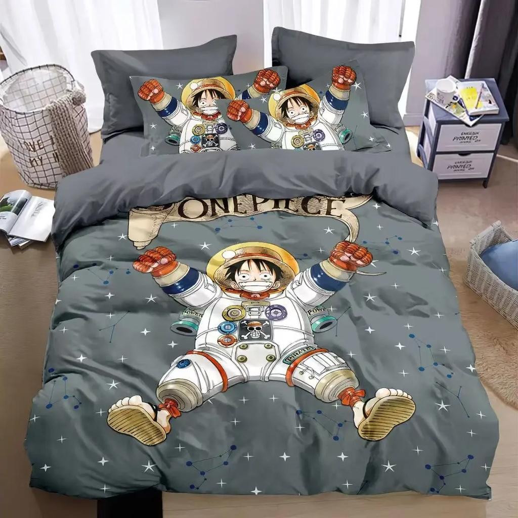 Hot One Piece Duvet Cover Pillowcase Bedding Set Anime for Adult Boy Girl Bedroom Decoration Single Double Large Size Bedding