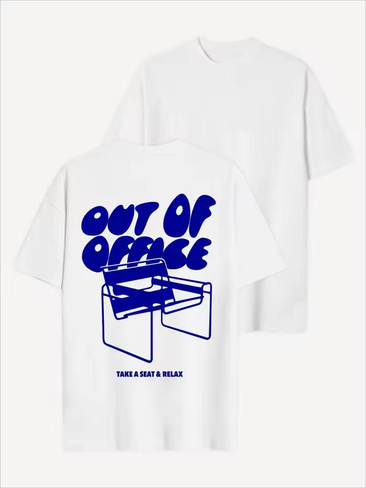 Fuori Sede Siediti e Rilassati Grafica T-shirt e t-shirt per bambini Uomo Donna Vacanza Casual Oversize Manica Corta Cotone Streetwear Top