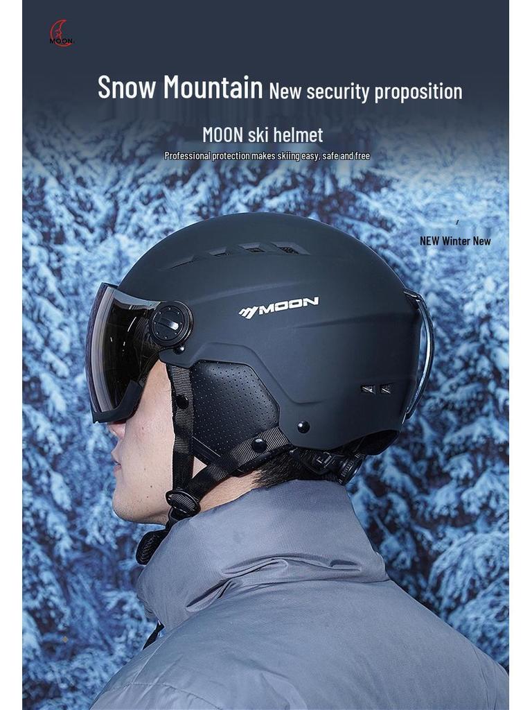Unisex Ski & Snowboard Helmet with Integrated Goggles
