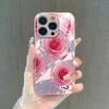 Beautiful Crystal Rose Mobile Phone Case iPhone16 High-value Glass Mobile Phone Case Apple 17promax Girls