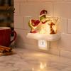 Weihnachtsparty Tischdeko Nachtlicht, Weihnachtsmann Oma Lagerfeuer Harz LED Lampe Energiesparendes Licht für Schlafzimmer, Stecker-in Festliche Atmosphäre