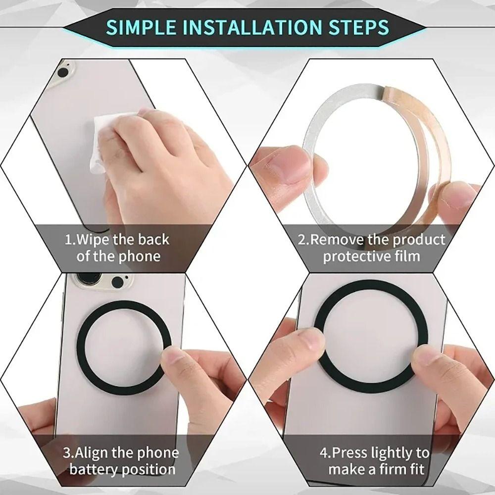 1/5Pcs Magnetic Magnet Iron Sheet Sticker Stainless Steel Car Phone Holder Metal Plate Ring