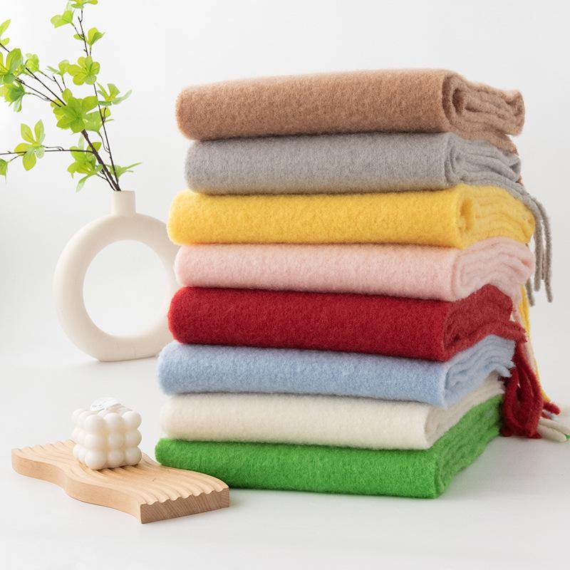 100% Wool Scarf: Autumn/Winter Korean Style, Warm & Versatile Women's Shawl