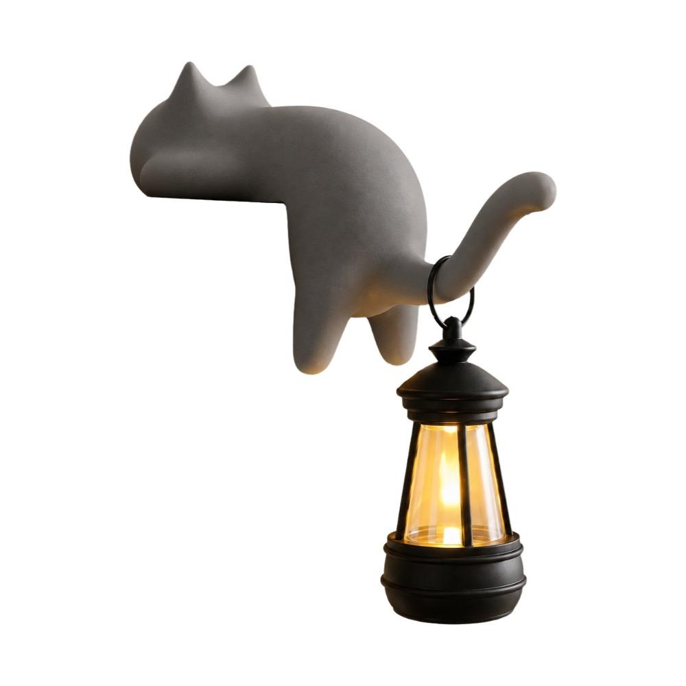3D Printed Cat-Shaped Wall Hook Cute Bookshelf Lantern Animal Figurine Hook Halloween Decorations