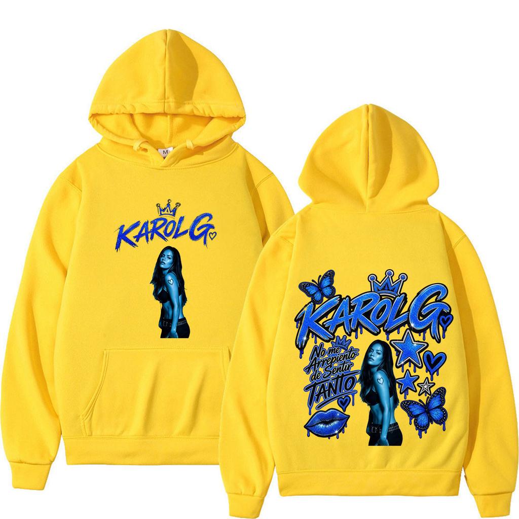 Karol G Album No Me Arrepiento De Sentir Tanto 2026 Print Hoodie Men Women Fashion Hip-hop Sweatshirt Loose Casual Pullover