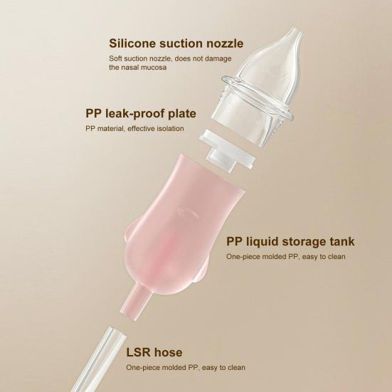 Silicone Nasal Aspirator Nose Cleaner Compact Design Portable User-friendly Suction Pump Manual Nasal Aspirator for Kids