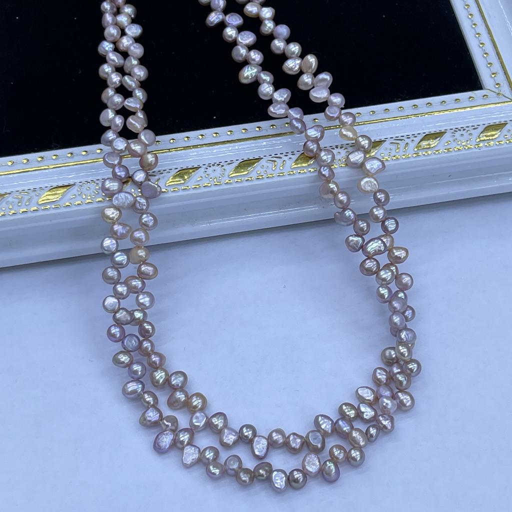 1String, Purple Yellow White Natural Freshwater Pearls, Top Sided Drilled Hole Pearl Beads for Jewelry Making DIY Crafts (Beads 4-5mm, Length 36cm)