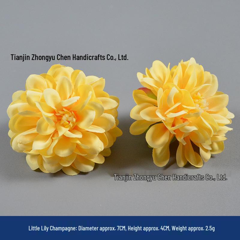 Champagne Silk Imitation Flowers for Hairpins, Hanfu Headdresses, Souvenirs, and Performance Accessories.