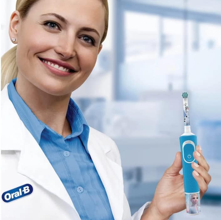 Braun Soft Toothbrush Replacement Brushes for Frozen Design Set of 4 Oral-B Kids, (EB10S-4), [Used]