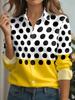 Elegant Fashion Women Blouse Spring Autumn Long Sleeve Casual Polka Dot 3D Print Shirts Tops Blouses Ladies Office Tops