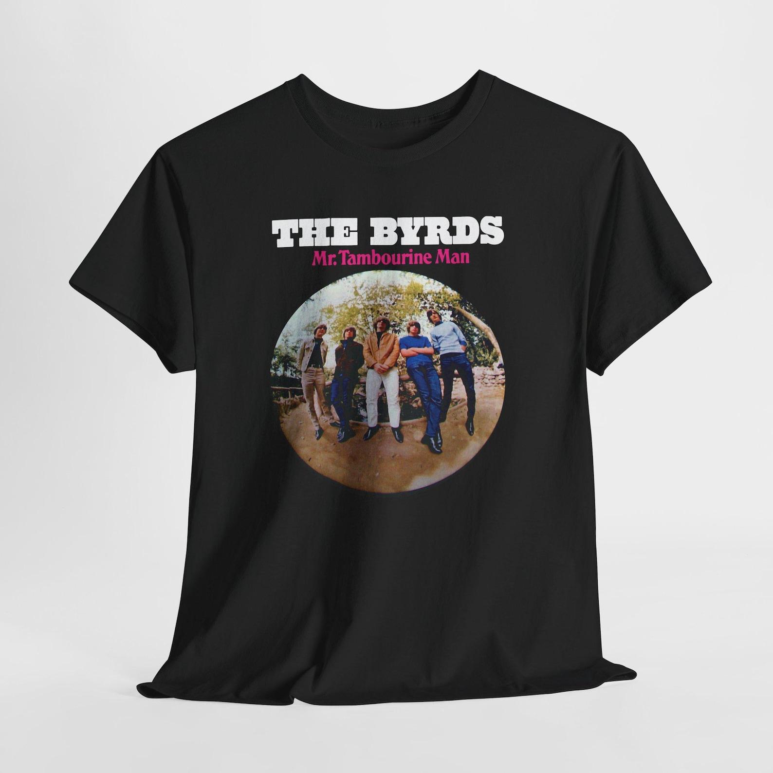 The Byrds Album Logo Men s Black Tees T-Shirt Size S-5XL M