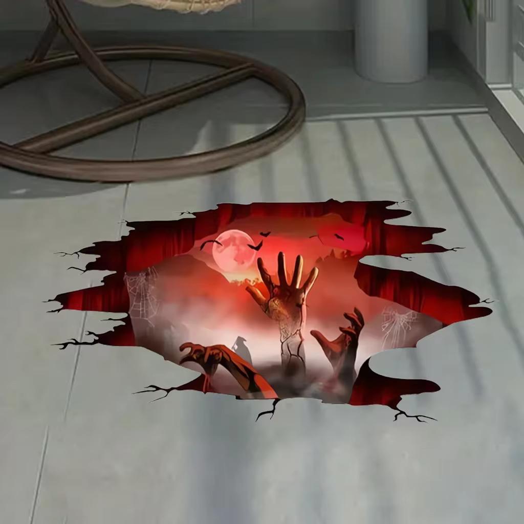 Halloween 3D Ghost Hand Horror Stickers Ghost Grip Wall Stickers Floor Ceiling Stickers Removable Ghost Party Mural Decoration