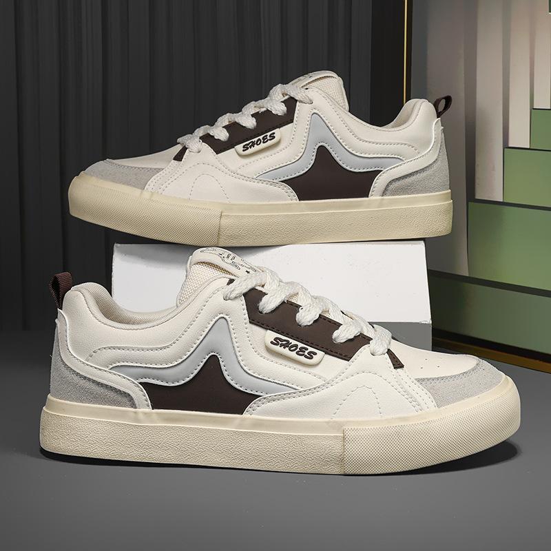 

Contrasting color black and white panda color scheme men s casual skateboard shoes trend versatile men s shoes low-top lace-up canvas shoes men 44