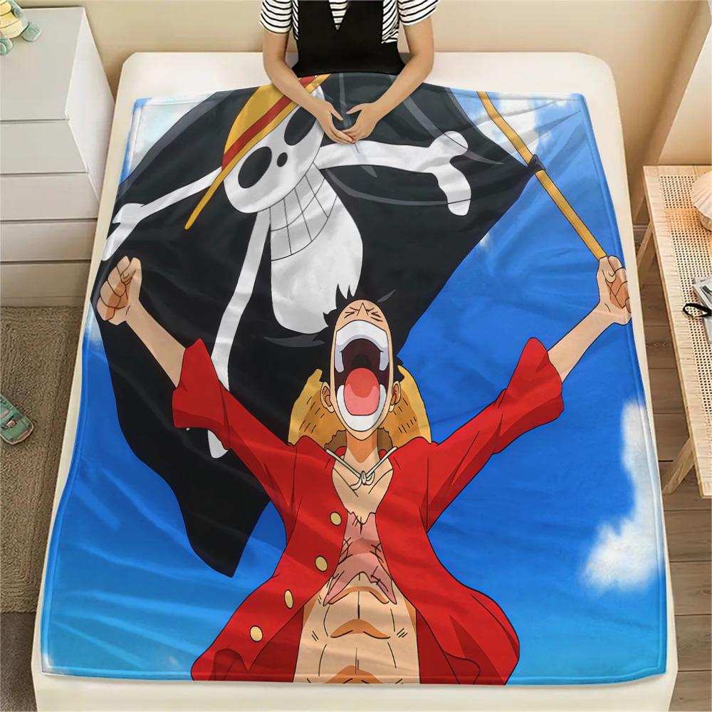 1PC Luffy D Patterned Flannel Blanket Suitable For All Seasons For Home Decor Warmth And Comfort Gifts Holiday Present