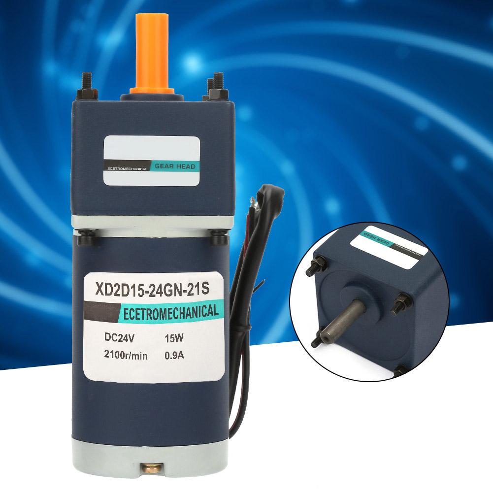 DC 24V 15W Permanent Magnet Reduction Gear Motor 8mm Shaft Adjustable Speed CW CCW (30RPM)