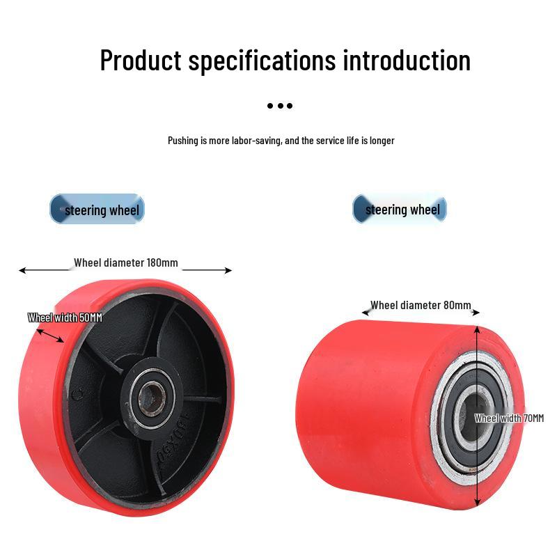 Silent Heavy Duty PU Forklift Wheel with Iron Core for Hand Pallet Trucks