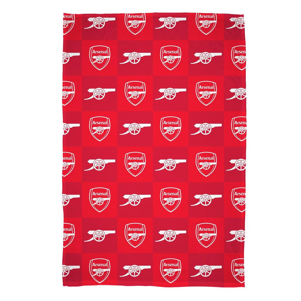 Arsenal FC Polyester Checkered Fleece Blanket