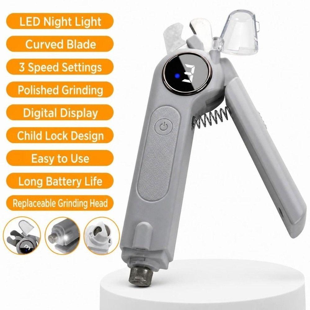 Rechargeable Pet Nail Trimmer Low Noise Electric Nail Clipper Grinding Dog Nail Grinder for Dogs