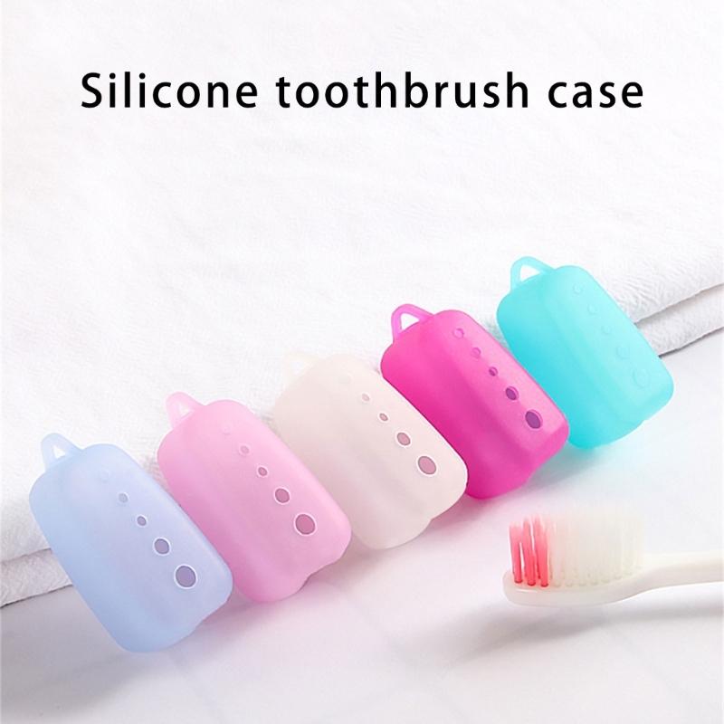 10 Pieces Colorful Silicone Toothbrush Protectors Covers Caps Compacts Travel Accessories With Dustproof Closure